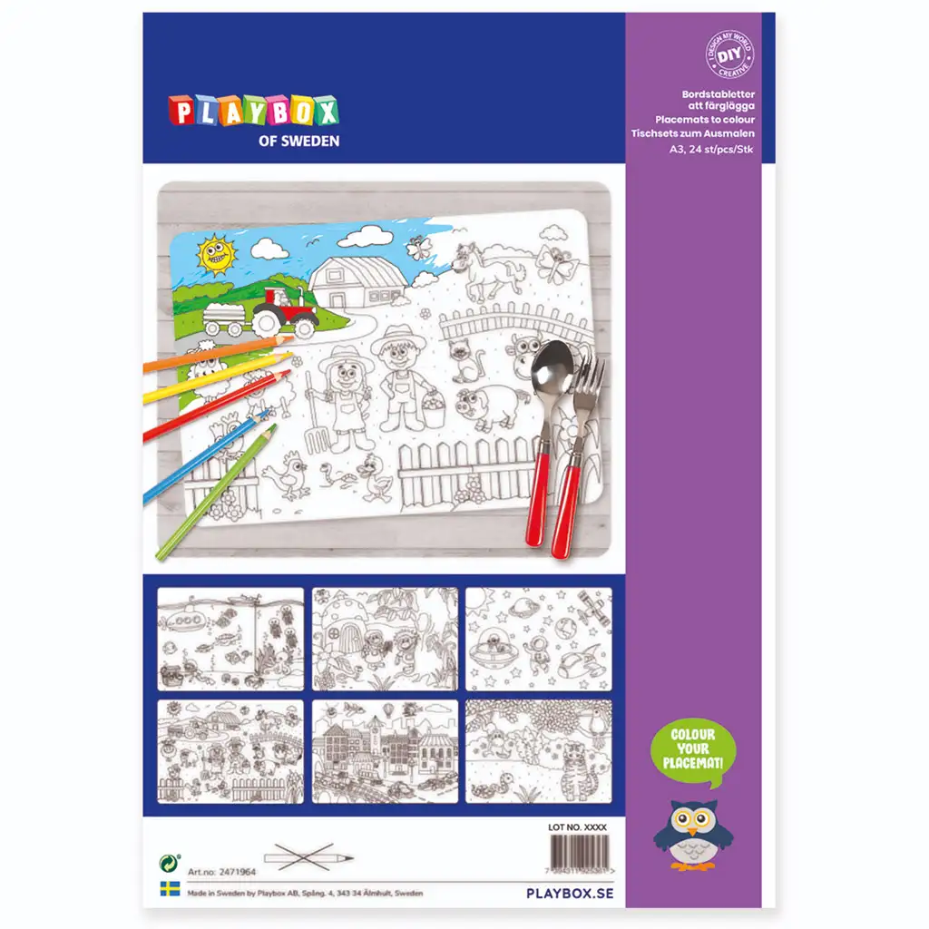 PlayBox: Malbare Tischset-Set Bild 1