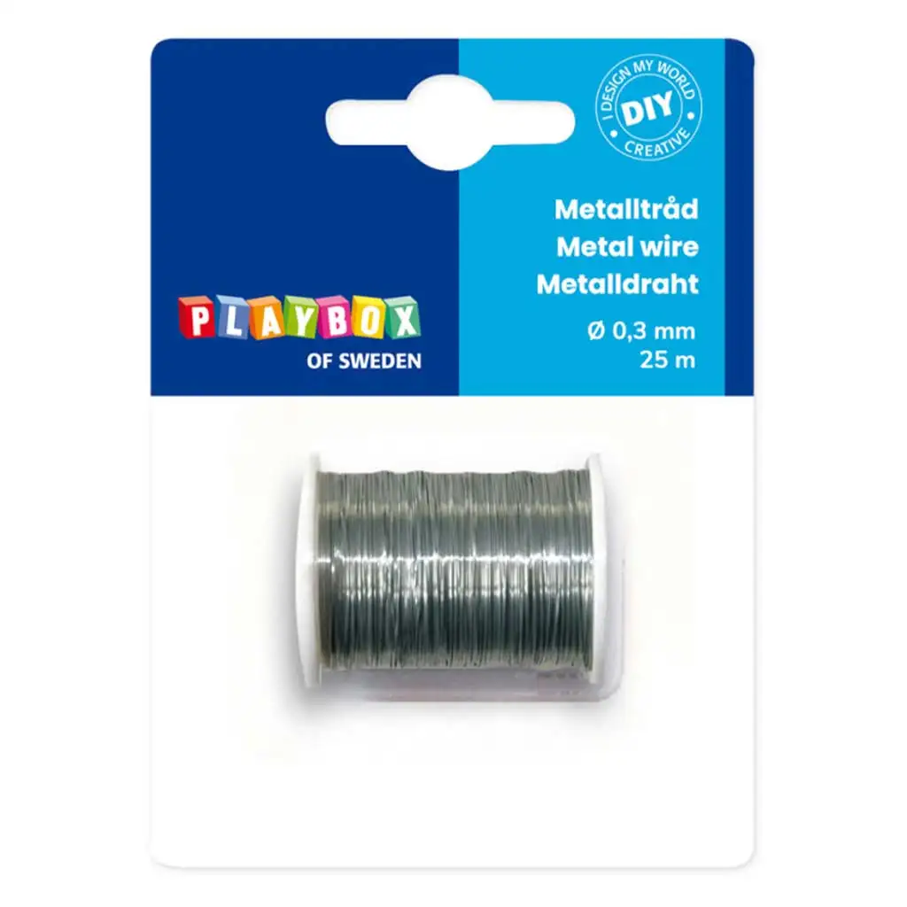 PlayBox: Metall-Bindedraht in Silber, 0,3 mm, 25 m Bild 1