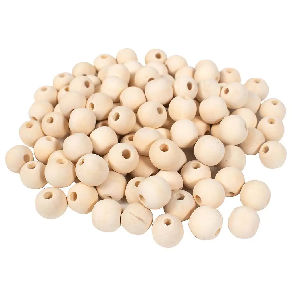 PlayBox: Naturholzperlen Kugeln 20mm Größe 100er Pack Bild 1