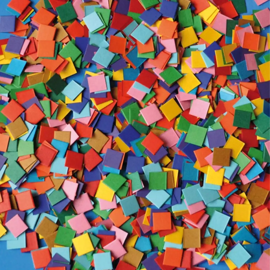 PlayBox: Papiermosaik in Grundfarben 10000er-Set 10x10mm Bild 1