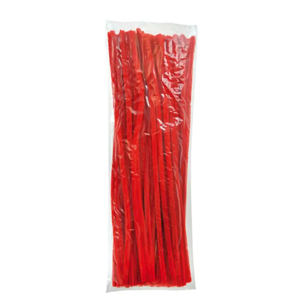 PlayBox: Rote Chenille-Fäden 100 Stück 6mm Bild 1