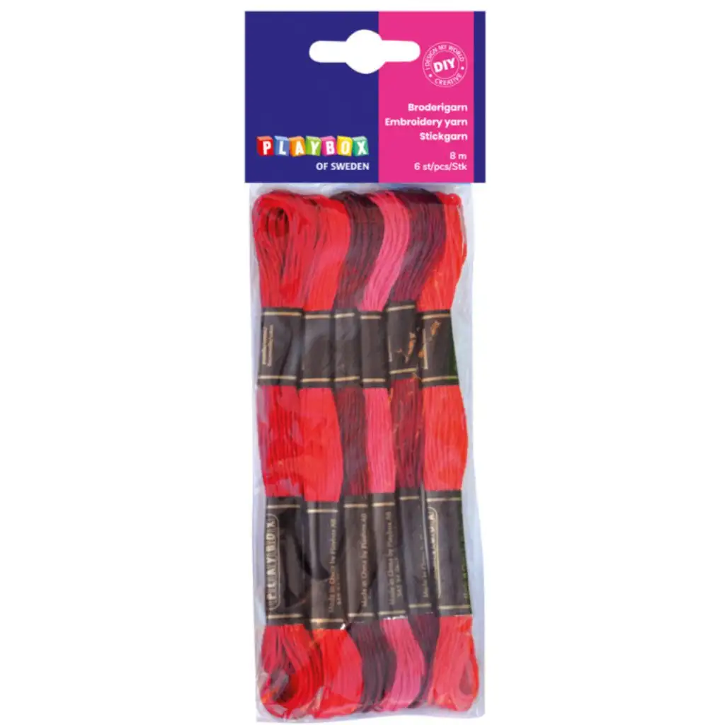 PlayBox: Rote Stickgarn 6er-Set in verschiedenen Farbtönen 8m Bild 1