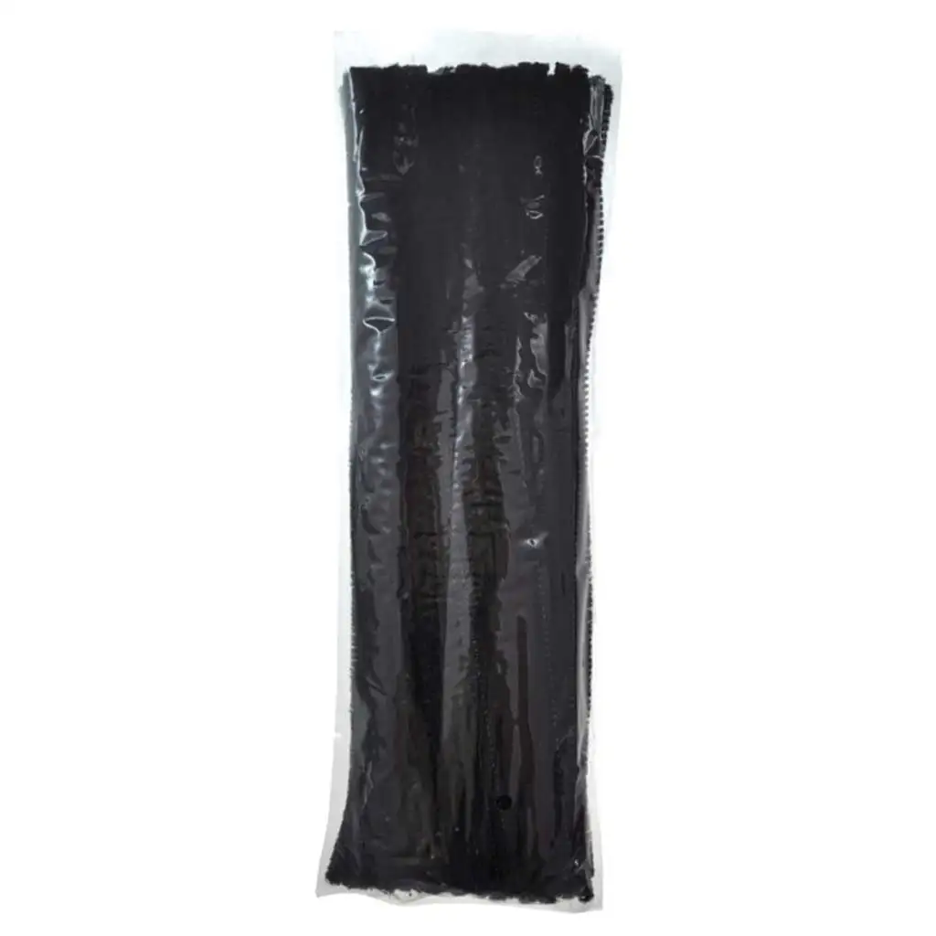 PlayBox: Schwarze Chenille-Fäden 100 Stück 6mm Bild 1
