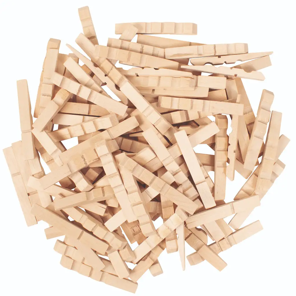 PlayBox: Set aus 250 halben Holz-Wäscheklammern Bild 1