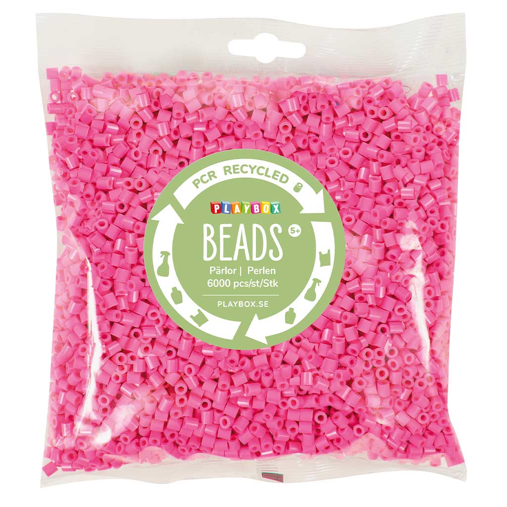PlayBox: Wiederverwendete 5mm MIDI bügelbare Perlen 6000 Stück Packung in Pink Bild 1