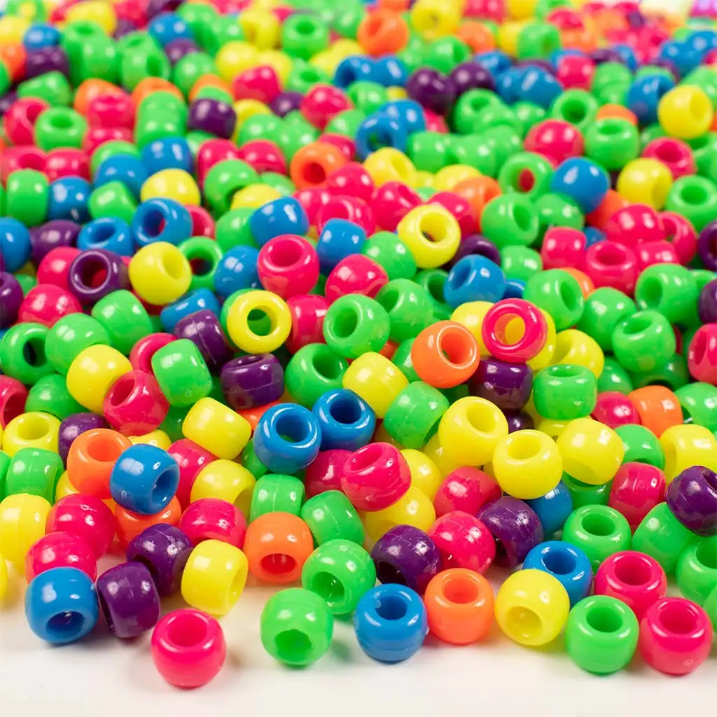 PlayBox: Zylinderförmige bunte Perlen in Neonfarben 1000er Pack Bild 1
