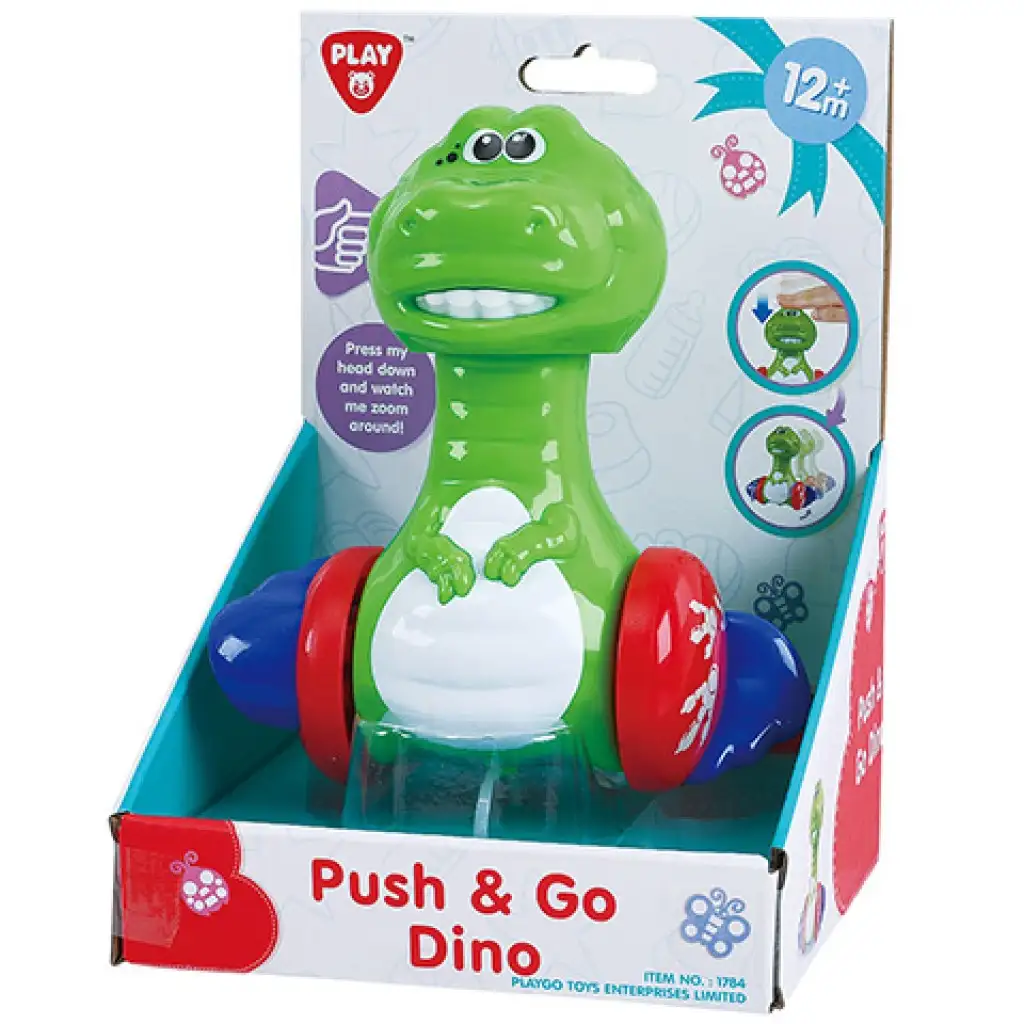 Playgo: Drücke und rolle fröhlichen kleinen Dinosaurier Bild 1