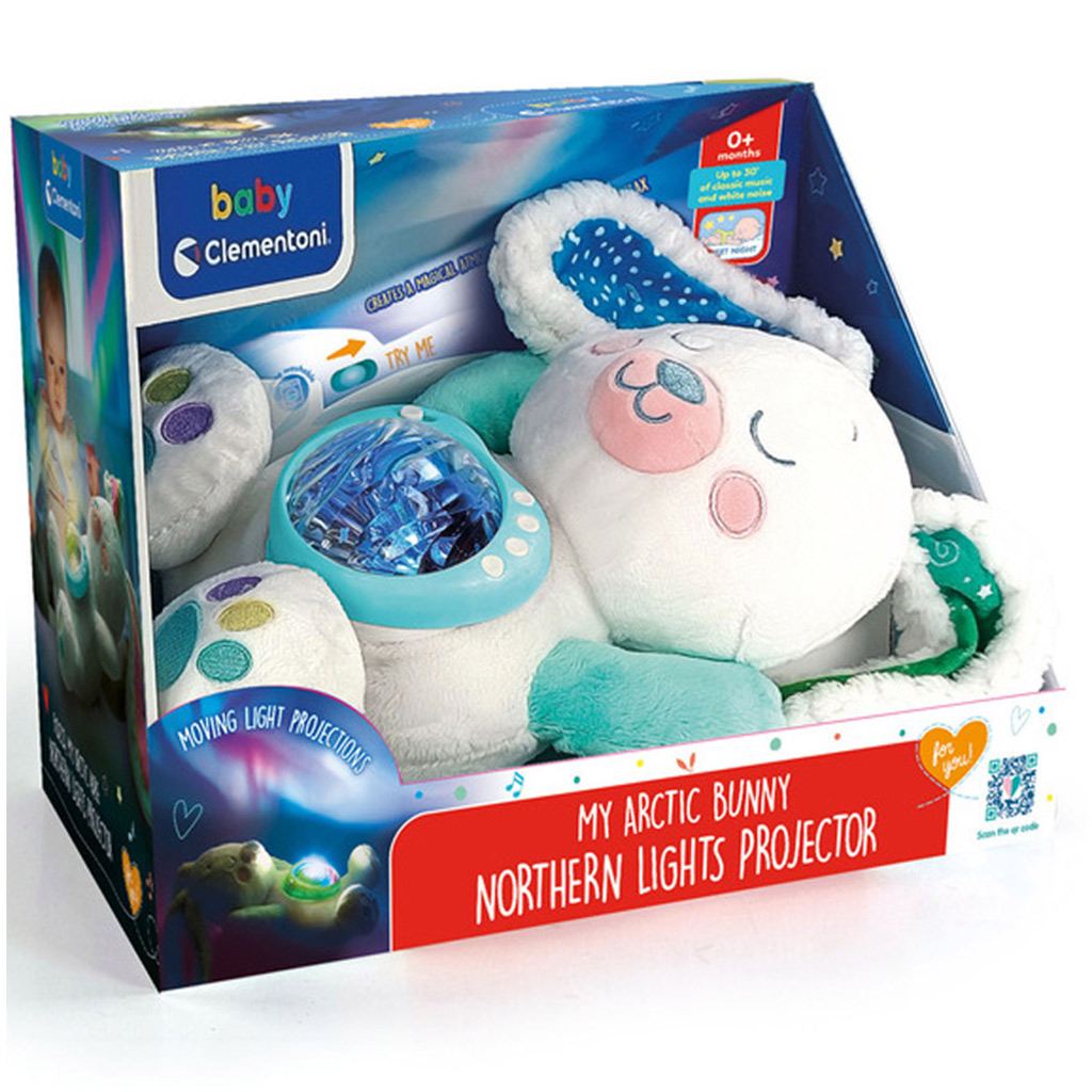 Plüsch-Häschen Nordlicht-Projektor – Clementoni Baby Bild 1