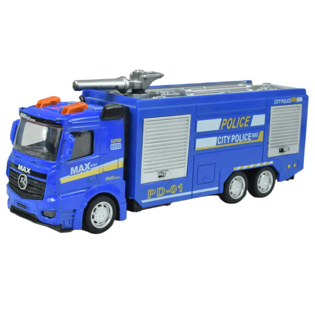 Polizeiautos: Schwungrad-Polizeilastwagen in verschiedenen Ausführungen 19cm Bild 2