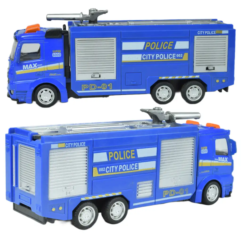 Polizeiautos: Schwungrad-Polizeilastwagen in verschiedenen Ausführungen 19cm Bild 3