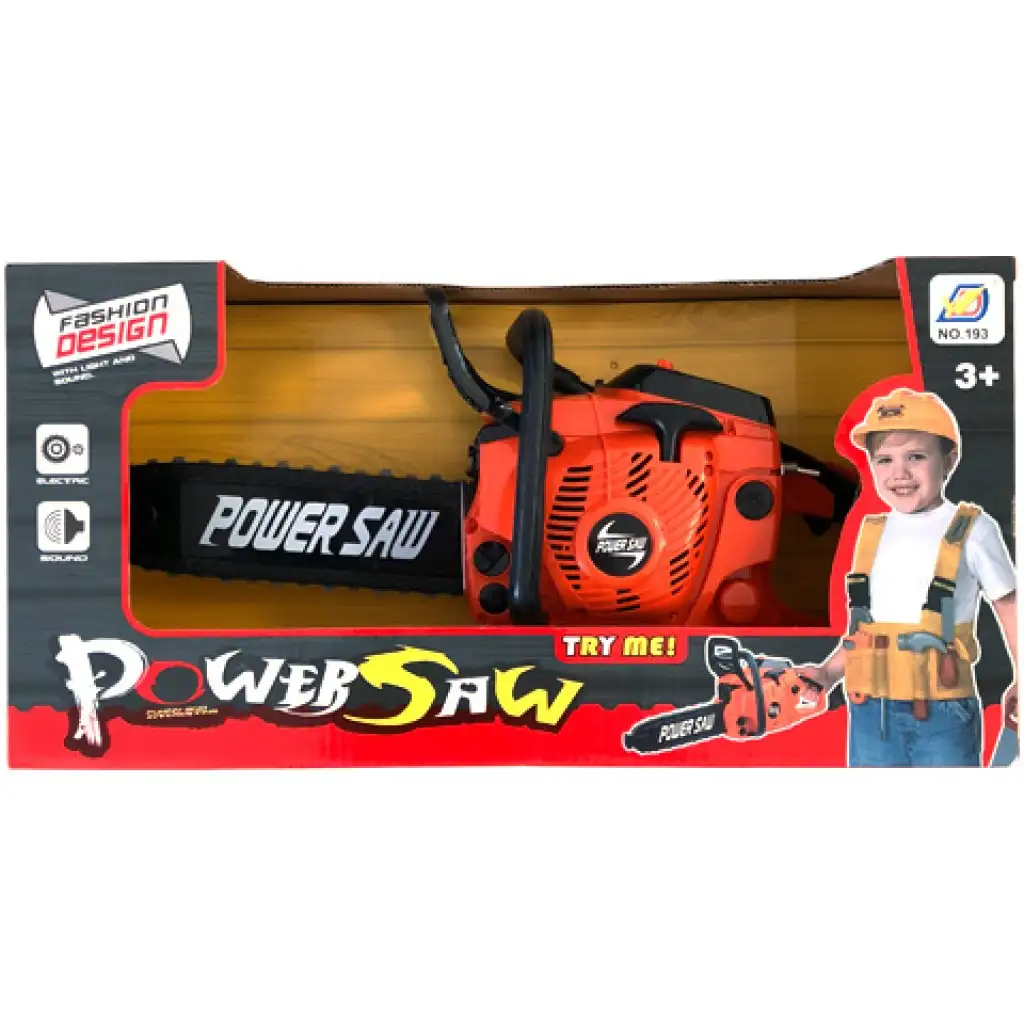 Power Saw elektronische Kettensäge mit Licht und Ton in orangefarbener Farbe Bild 1