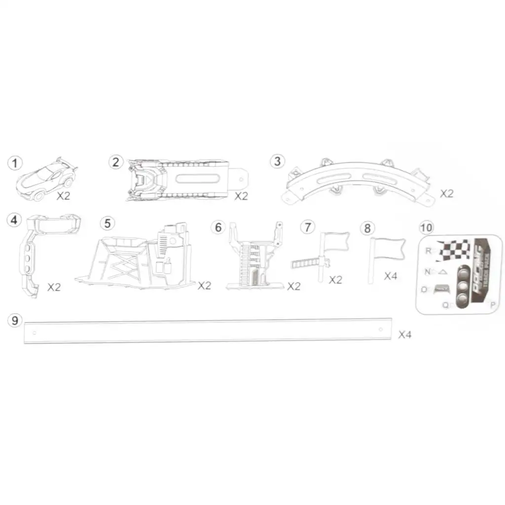 Power Track: 22-teiliger Rennstreckensatz mit Kreuzung und 2 zurückziehbaren Autos 1/64 Bild 3