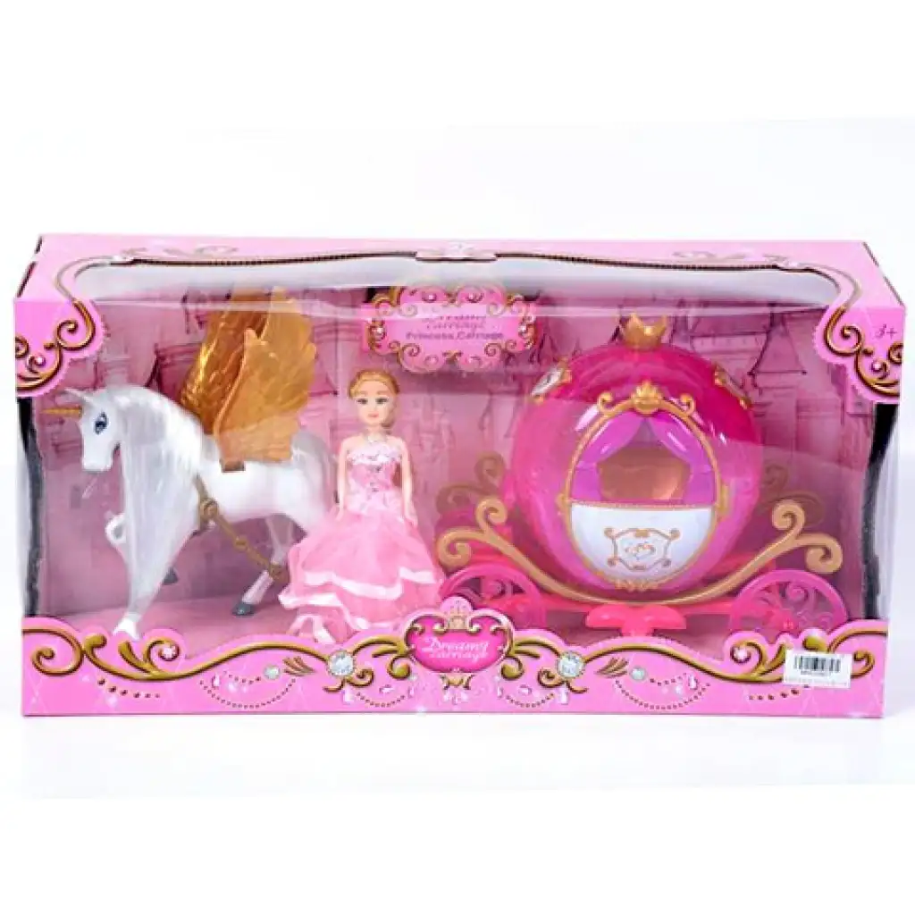 Prinzessin rosa Kutsche mit Lichtern und Geräuschen Spielset Bild 1