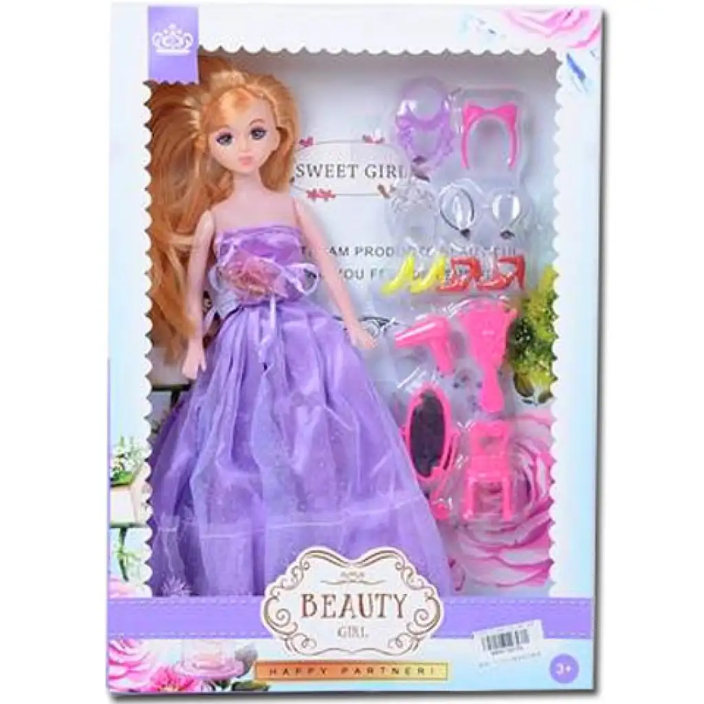 Prinzessinnenpuppe in lila Kleid 30cm Bild 1