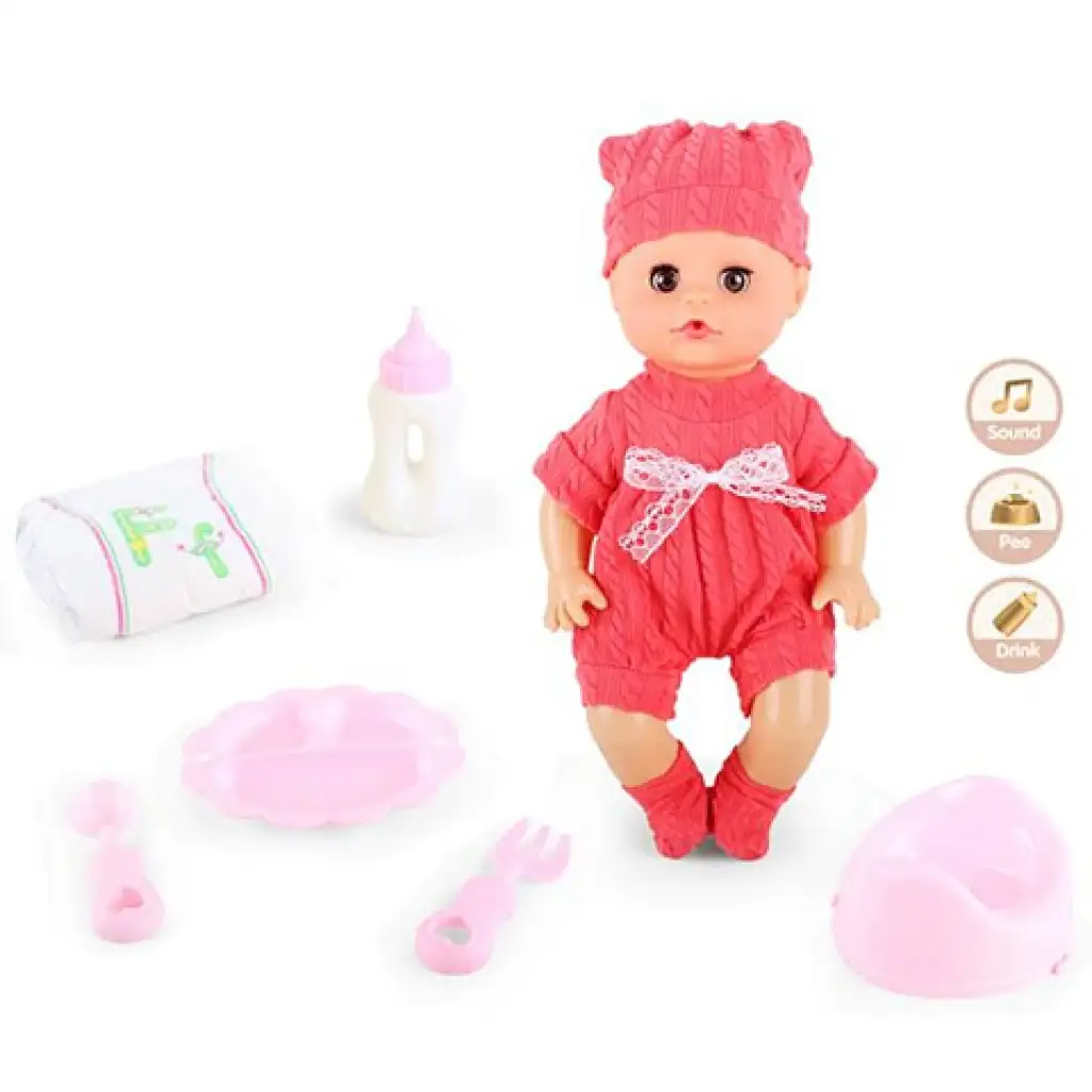 Pinkelndes Baby mit Geräuschen und Zubehör 33cm Bild 2