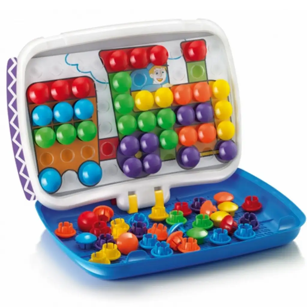 Quercetti: 2-in-1 Junior Steckmosaik-Set mit Zeichentafel Bild 3