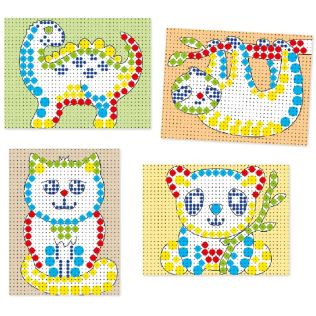 Quercetti: Bunte Steckmosaik-Set mit Tieren, 150 Stück Bild 2