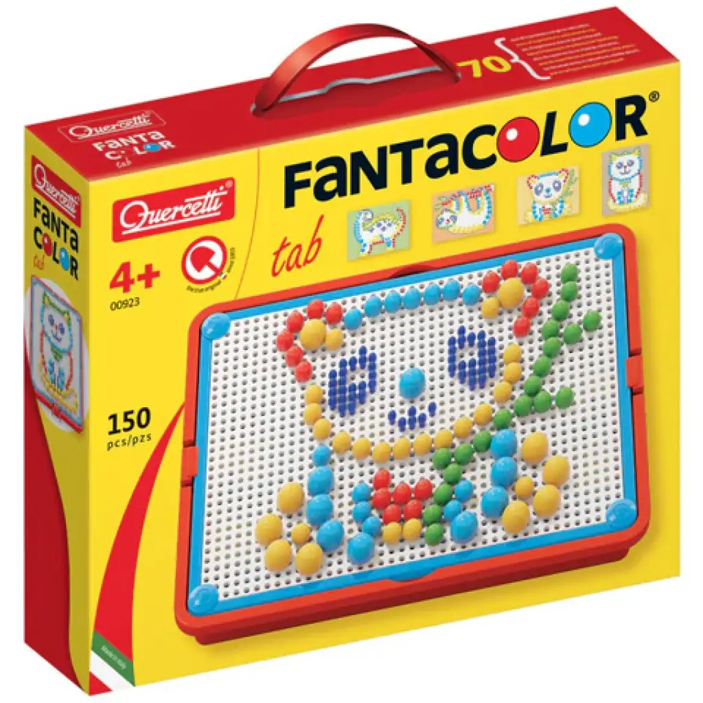 Quercetti: Bunte Steckmosaik-Set mit Tieren, 150 Stück Bild 1