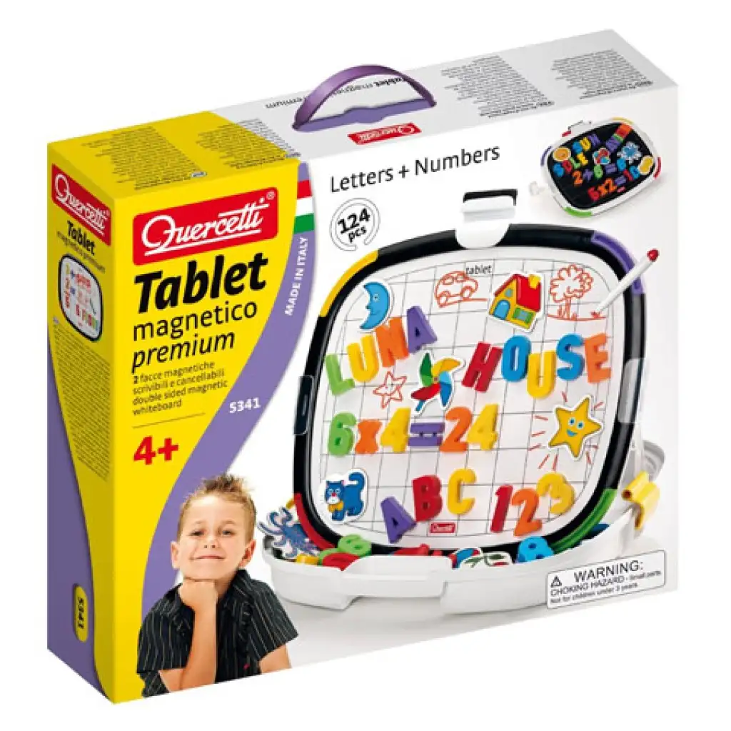 Quercetti: Magnetische Tafel Buchstaben + Zahlen Bild 1