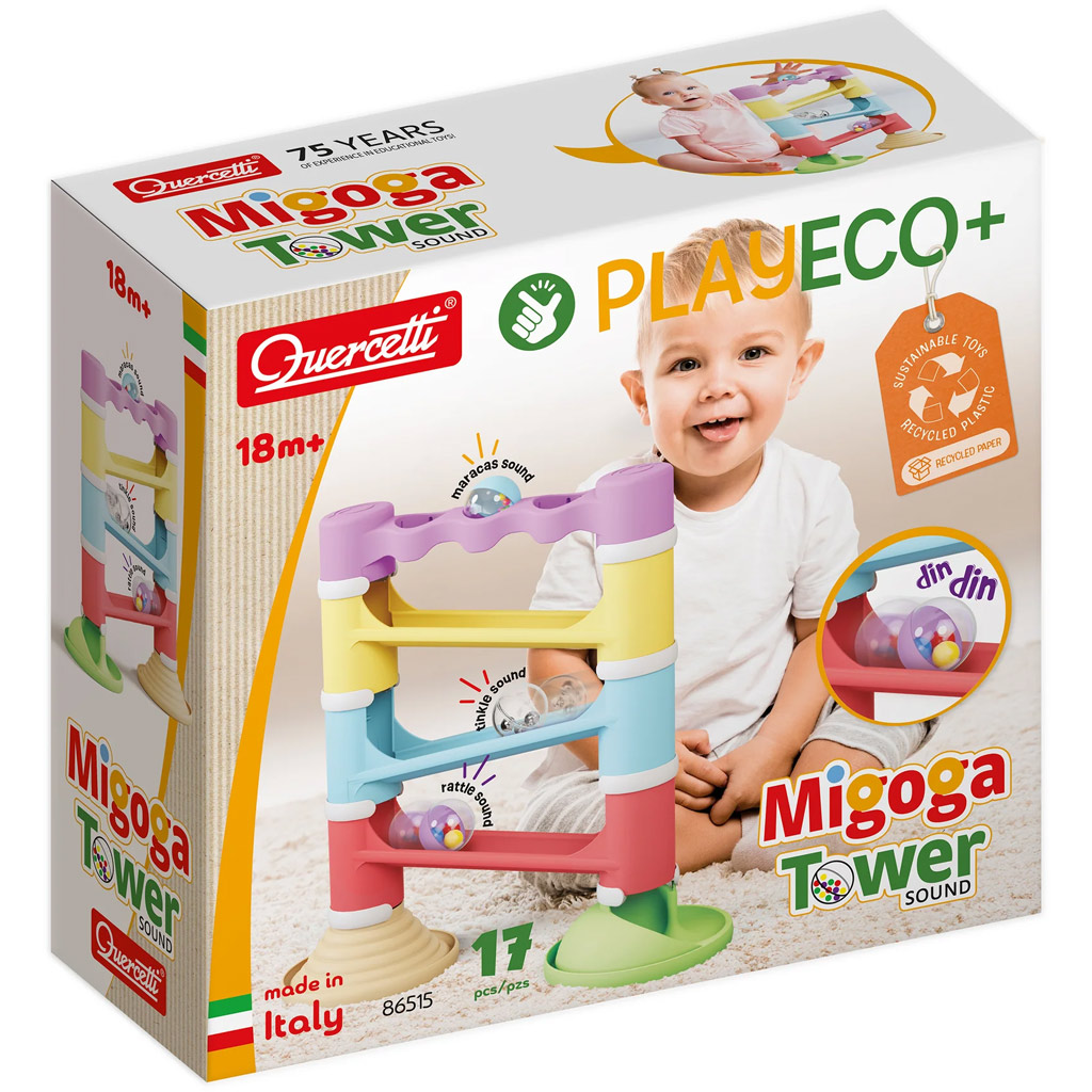 Quercetti: Migoga Tower Eco 17-teiliges Kugelbahn-Spielset Bild 1