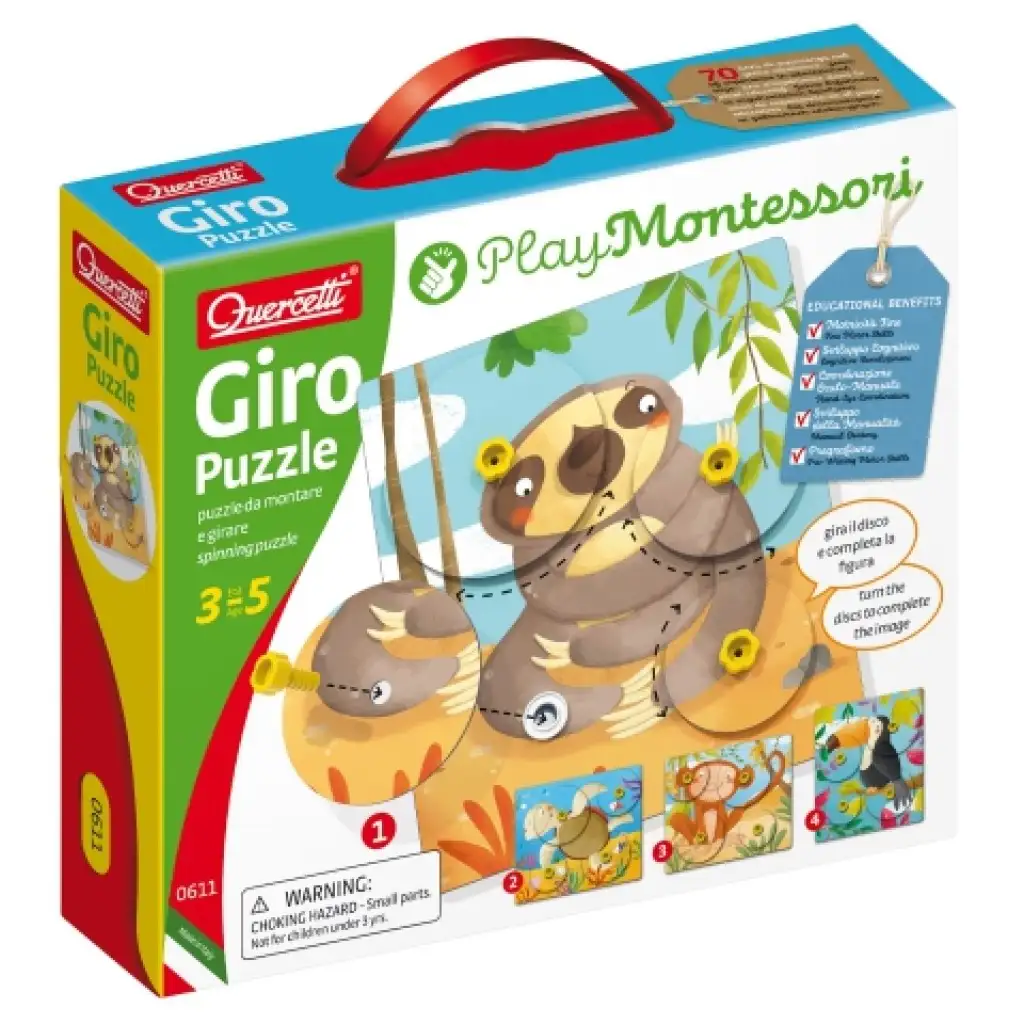 Quercetti: Montessori Giro 4-teiliges Tierpuzzle-Set Bild 1