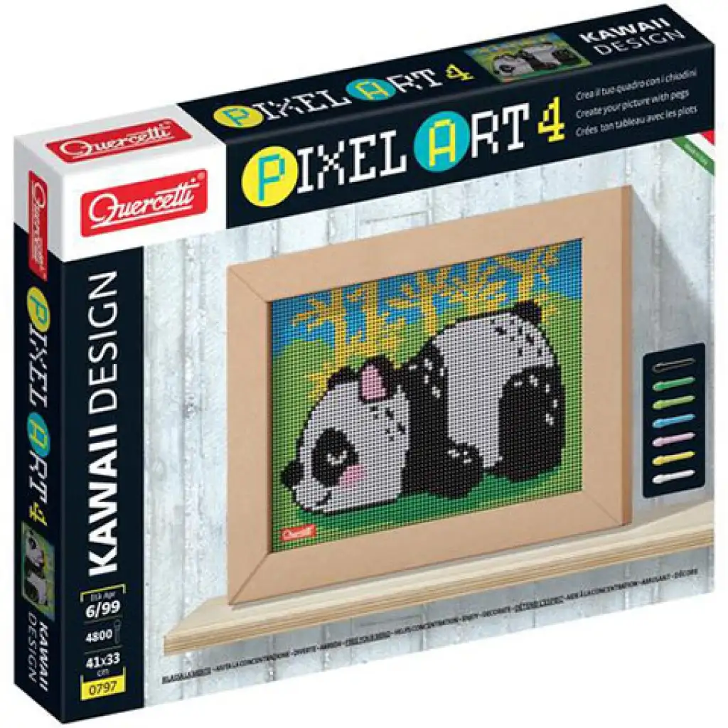 Quercetti: Pixel Art 4 Kawaii Panda Mosaik Bild 1
