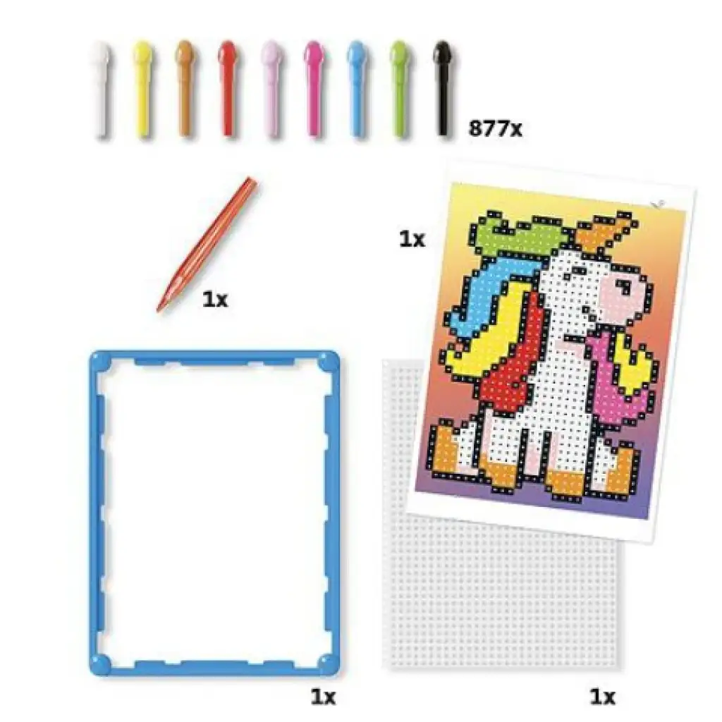 Quercetti: Pixel Art Einhorn Mosaik Bild 3