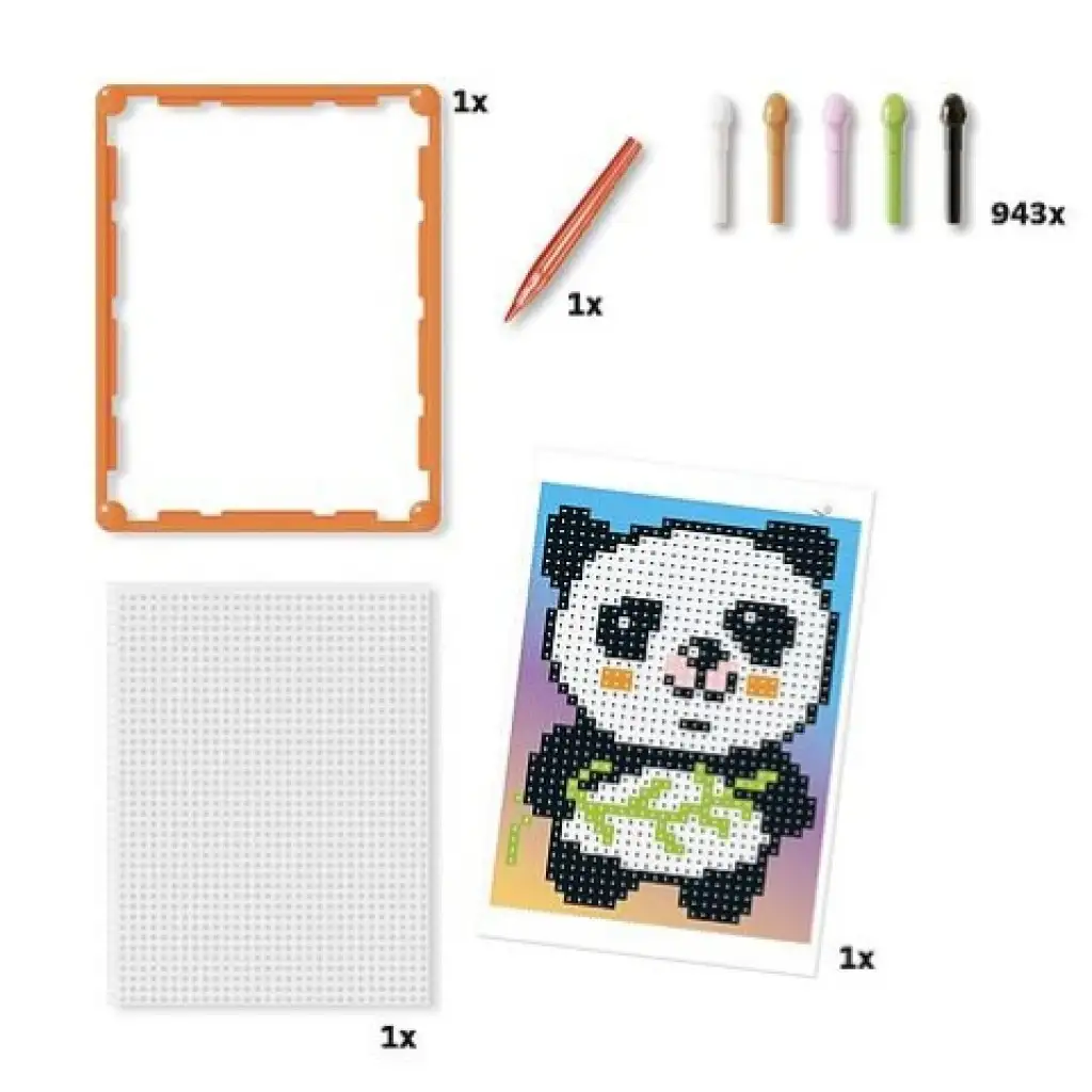 Quercetti: Pixel Art Panda Mosaik Bild 3