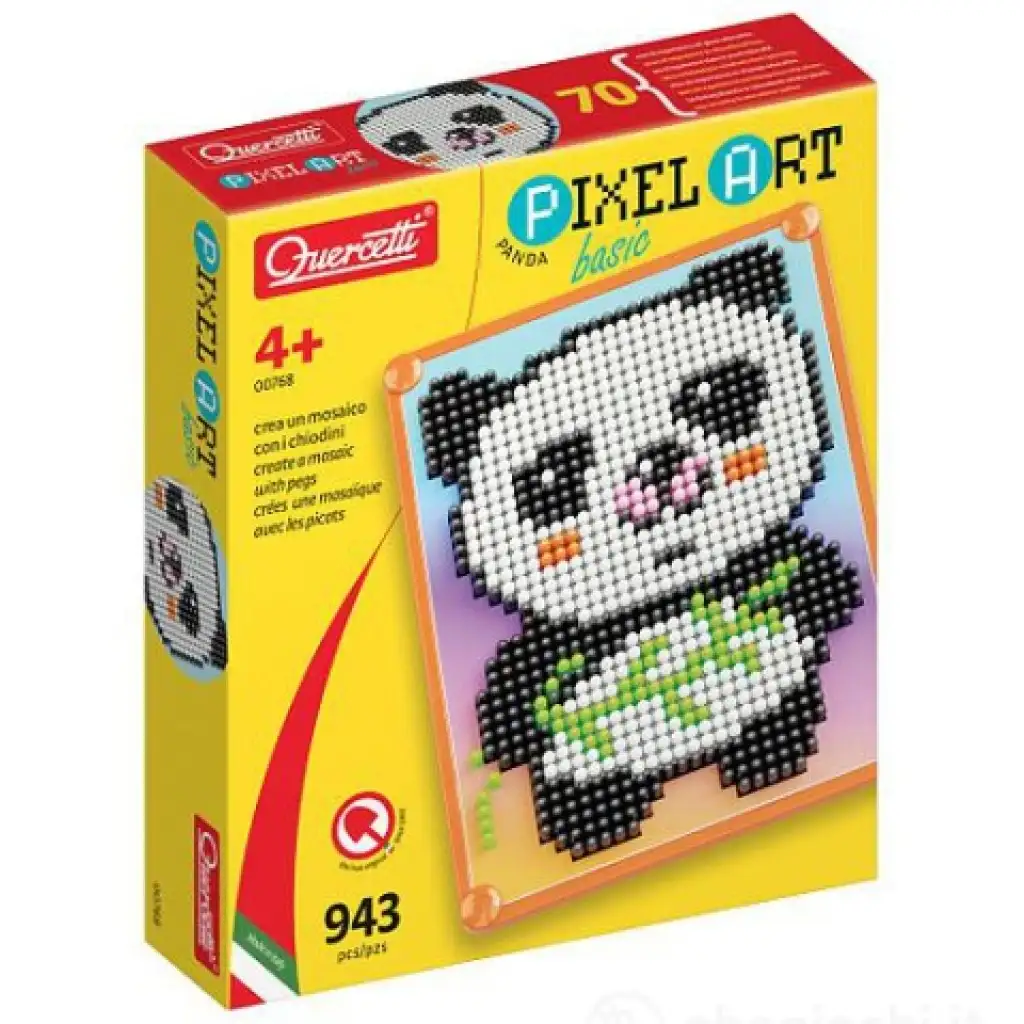 Quercetti: Pixel Art Panda Mosaik Bild 1