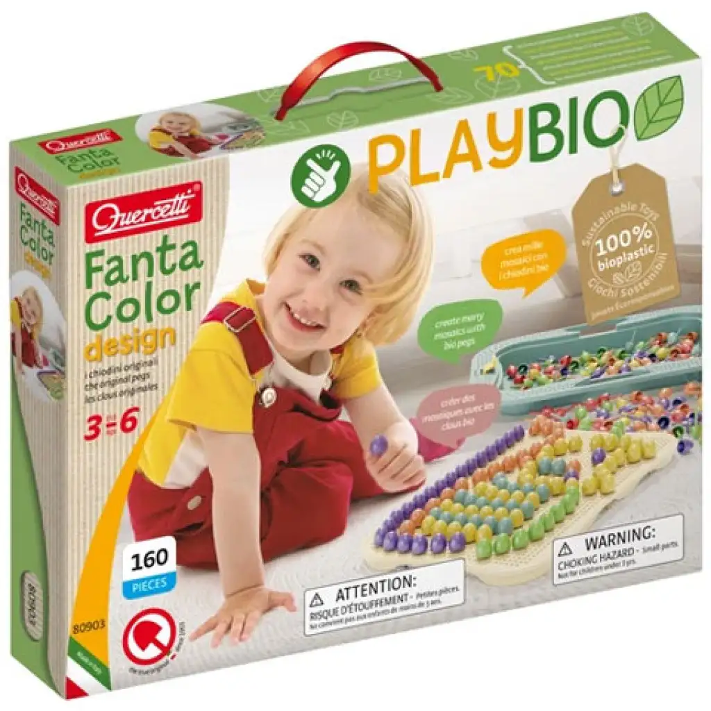 Quercetti: Play Bio Fantacolor Design Steckspiel 162-tlg. Bild 1
