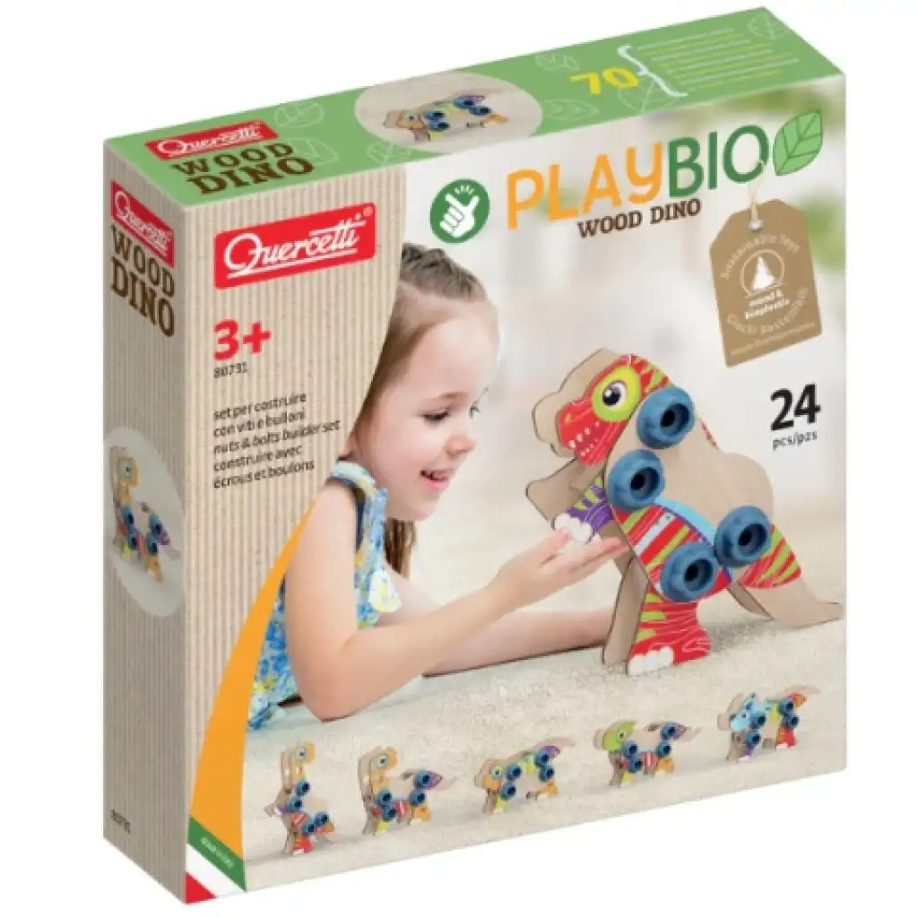 Quercetti: Play Bio zusammenbaubarer Dinosaurier 24-teilig Bild 1