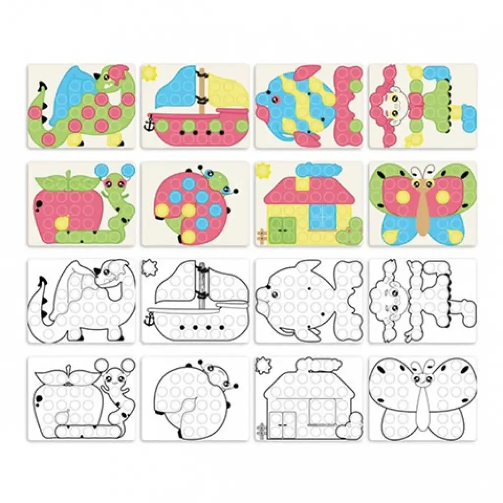 Quercetti: Play Eco Fantacolor Junior Steckmosaik-Set 58-teilig Bild 3