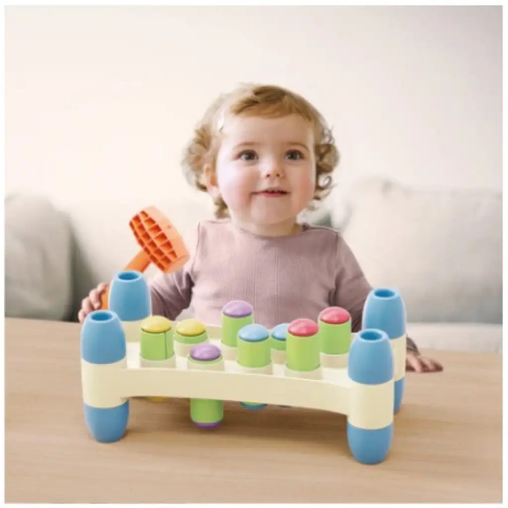 Quercetti: Play Eco Peggy Geschicklichkeitsspiel mit Hammer Bild 4