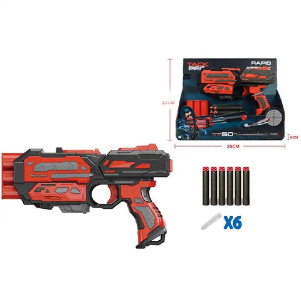 Rapid Attack schwarz-rot Schaumstoffpistole mit Munition Bild 1
