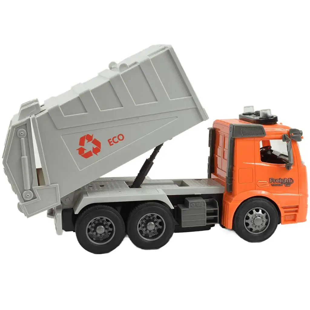 RC-Fernbedienung ECO Müllsammel-LKW mit Lichteffekten 1/14 Maßstab 27MHz 30cm Bild 3