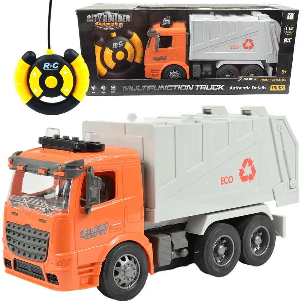 RC-Fernbedienung ECO Müllsammel-LKW mit Lichteffekten 1/14 Maßstab 27MHz 30cm Bild 1