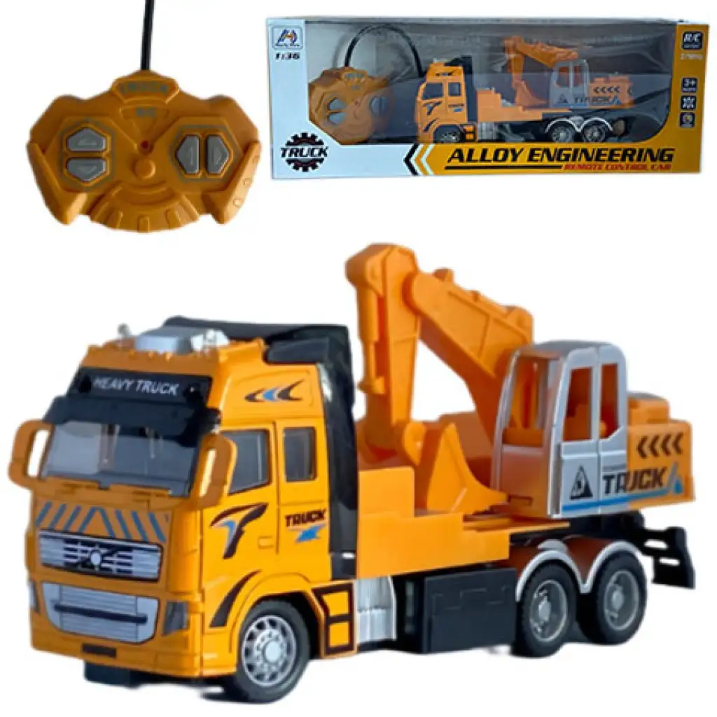 RC ferngesteuerter Bagger oder Kranwagen mit Licht in zwei Varianten 27MHz 1/36 Maßstab 20cm Bild 1
