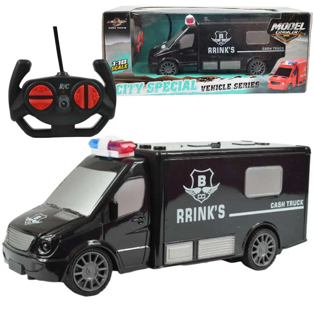 RC ferngesteuerter Geldtransporter Kleinbus mit Lichteffekten 1/30 Maßstab 20cm Bild 1