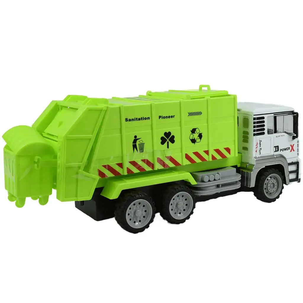RC ferngesteuerter Metallkabinen-Container-Müllwagen mit Lichteffekten 27MHz 1/12 Maßstab 36cm Bild 2