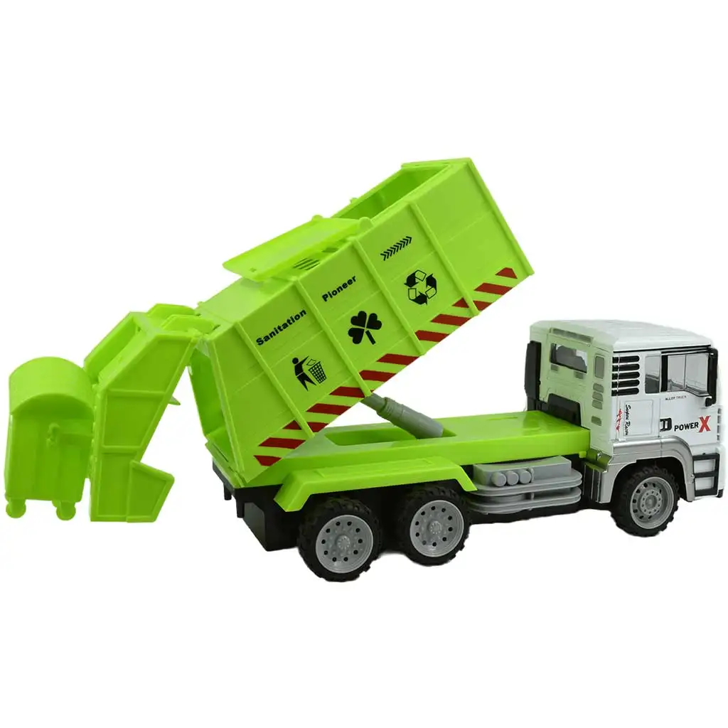 RC ferngesteuerter Metallkabinen-Container-Müllwagen mit Lichteffekten 27MHz 1/12 Maßstab 36cm Bild 3