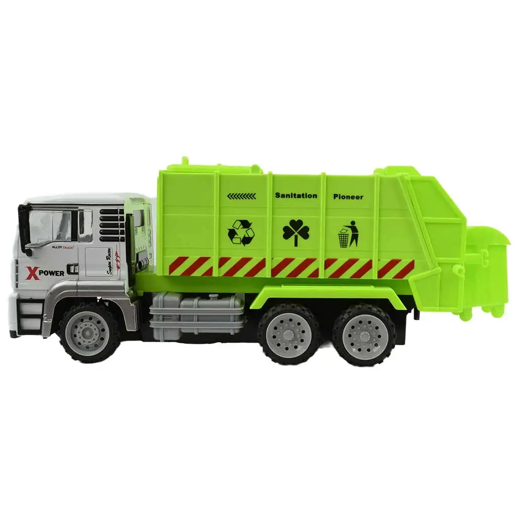RC ferngesteuerter Metallkabinen-Container-Müllwagen mit Lichteffekten 27MHz 1/12 Maßstab 36cm Bild 4