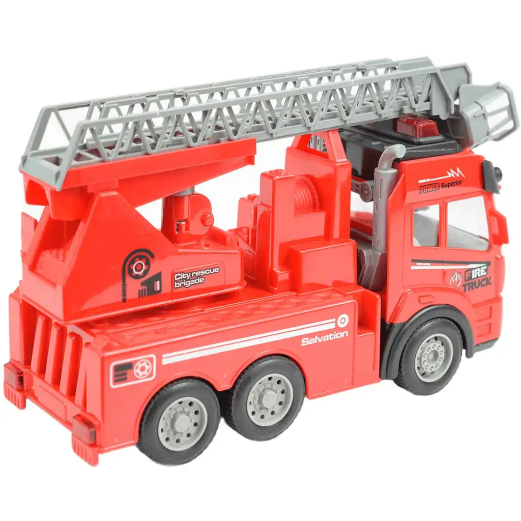 RC ferngesteuertes Hubarbeitsbühnen-Feuerwehrauto mit Lichteffekten 1/48 Maßstab 27 MHz 20 cm Bild 2