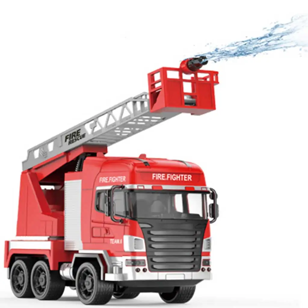 RC ferngesteuertes Hubarbeitsbühnen-Feuerwehrauto mit Wasserkanone 1/24 Maßstab 27 MHz 30cm Bild 6