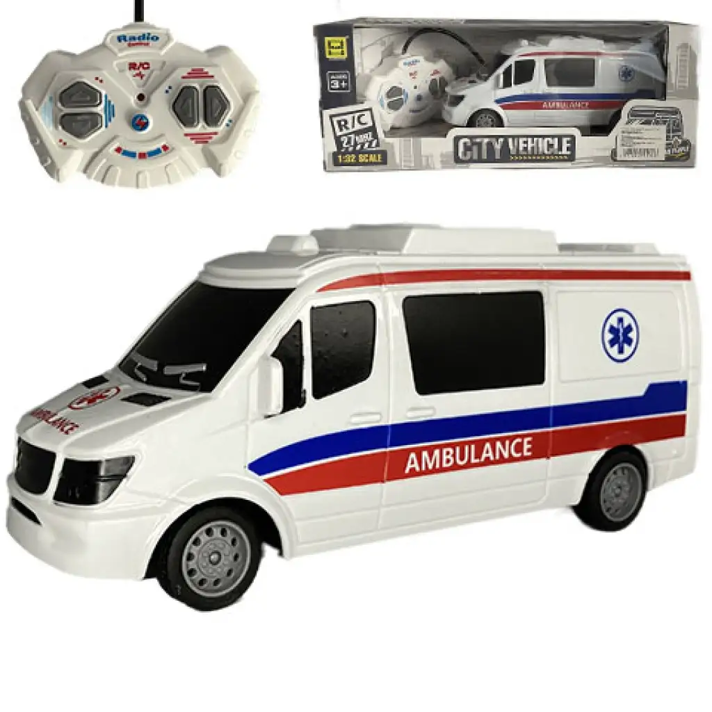 RC ferngesteuertes Rettungsfahrzeug mit Licht 27MHz 1/32 Maßstab 25cm Bild 1