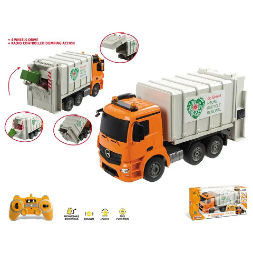 RC Mercedes Arocs ferngesteuertes Müllauto 1:20 mit Licht und Sound 2,4GHz Bild 2