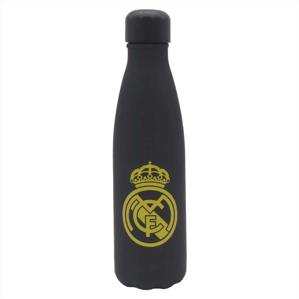 Real Madrid Edelstahl doppelwandige schwarz-goldene Stahlflasche 500ml Bild 1