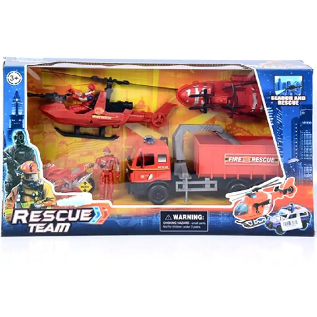 Rescue Team Feuerwehr-Spielset mit Fahrzeugen Bild 1