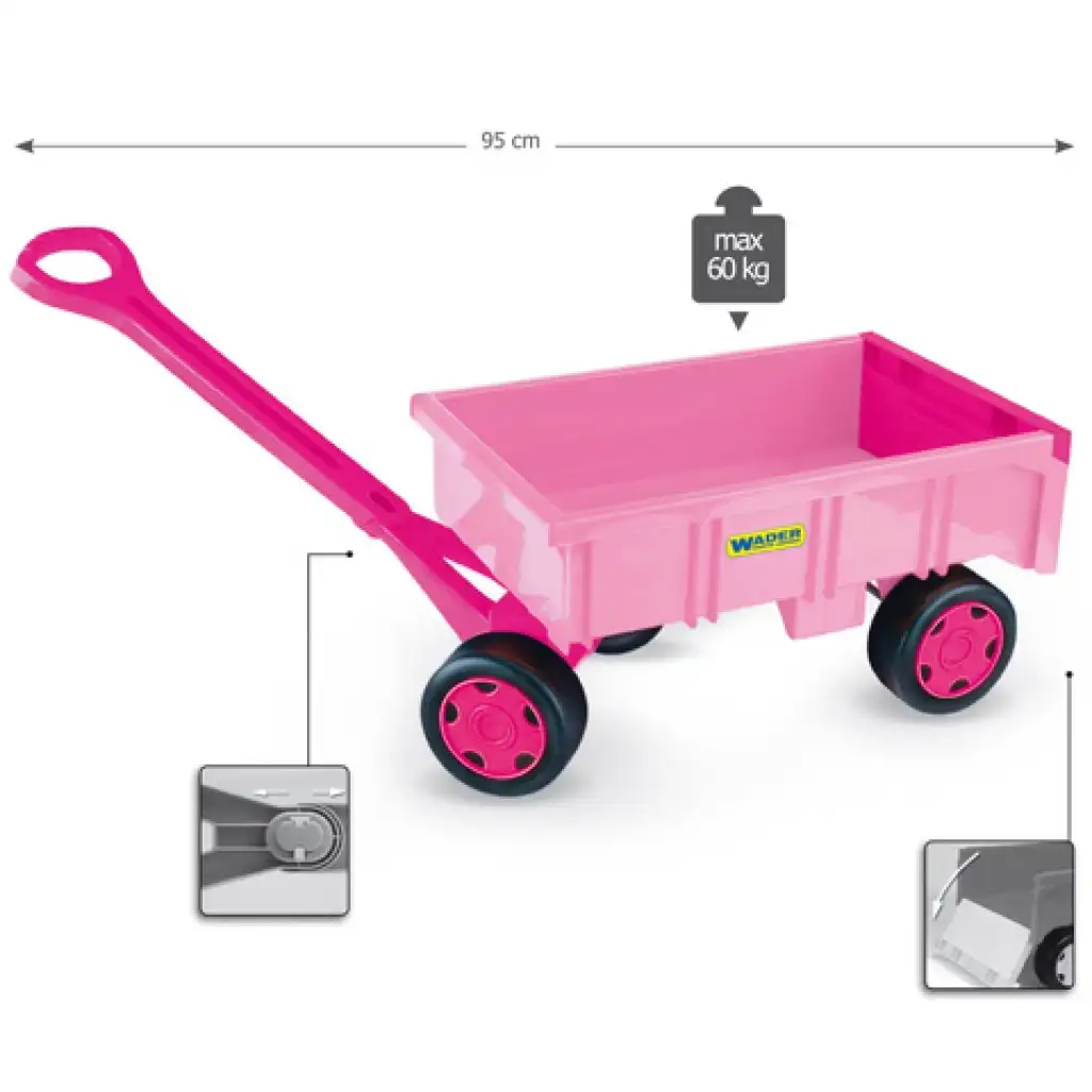 Rosa Handwagen für Mädchen mit einer Tragfähigkeit von 60 kg - Wader Bild 1