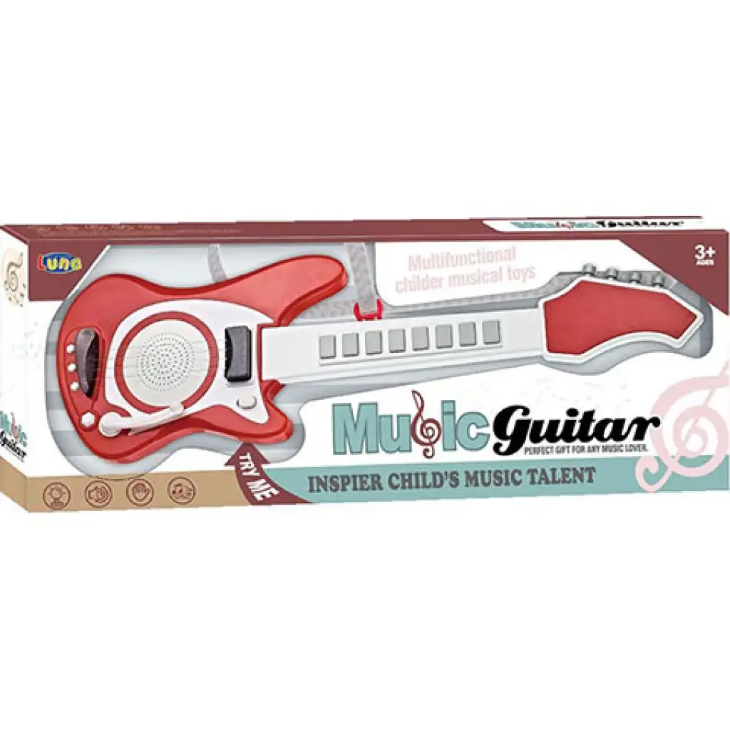 Rote Spielzeug-E-Gitarre, 66 cm Bild 1