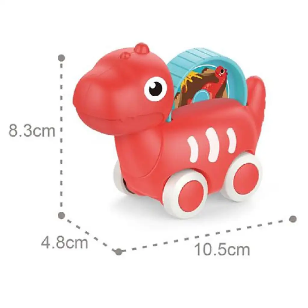 Roter Dinosaurier Baby Spielzeugauto mit bewegtem Bild 10,5cm Bild 2